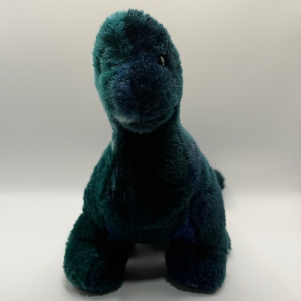 Ty Beanie Buddy Brontosaurus Dinosaur Plush Teal Blue Green 1999 Vintage 15 inch